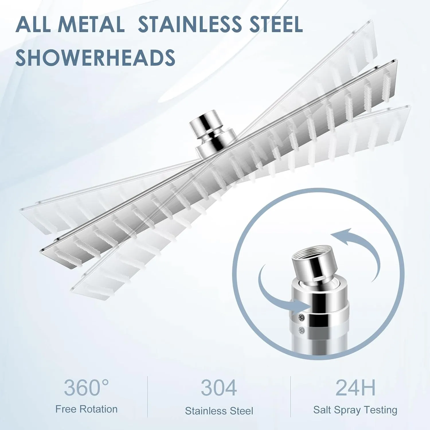 16 inch Brushed Nickel Large Rain Shower Head - All Metal 304 Stainless Steel, Full Body Rainfall Shower with 324 Silicone Nozzles - Waterfall Bathroom Square Showerheads, Ceiling Mounted