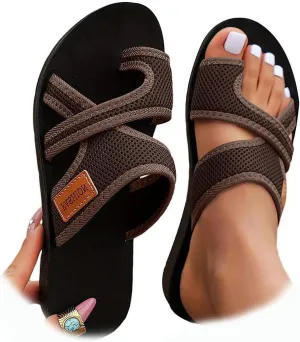 2024Women's Hollow Mesh Slide Sandals, Comfortable Breathable Mesh Slippers Summer Orthopedic Slides Sandals for Women