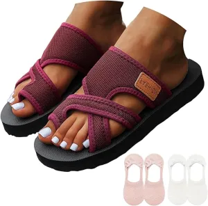 2025 New Orthopedic Sandals For Women,Breathable Mesh Slide Sandals With Arch Support,Non-Slip Comfortable Beach Sandals