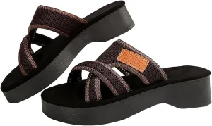 2025 Women's Hollow Mesh Slide Sandals - Comfortable Orthopedic Arch Support Mesh Sandals for Women Wedge Sandals