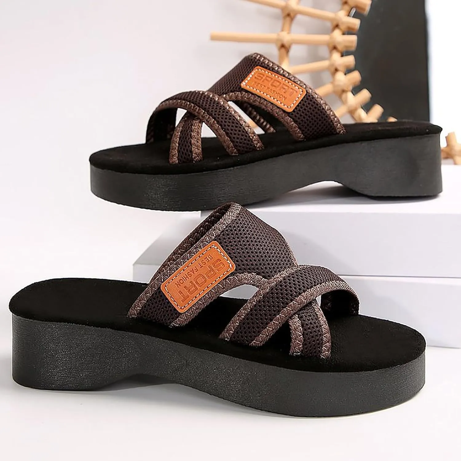 2025 Women's Hollow Mesh Slide Sandals - Comfortable Orthopedic Arch Support Mesh Sandals for Women Wedge Sandals