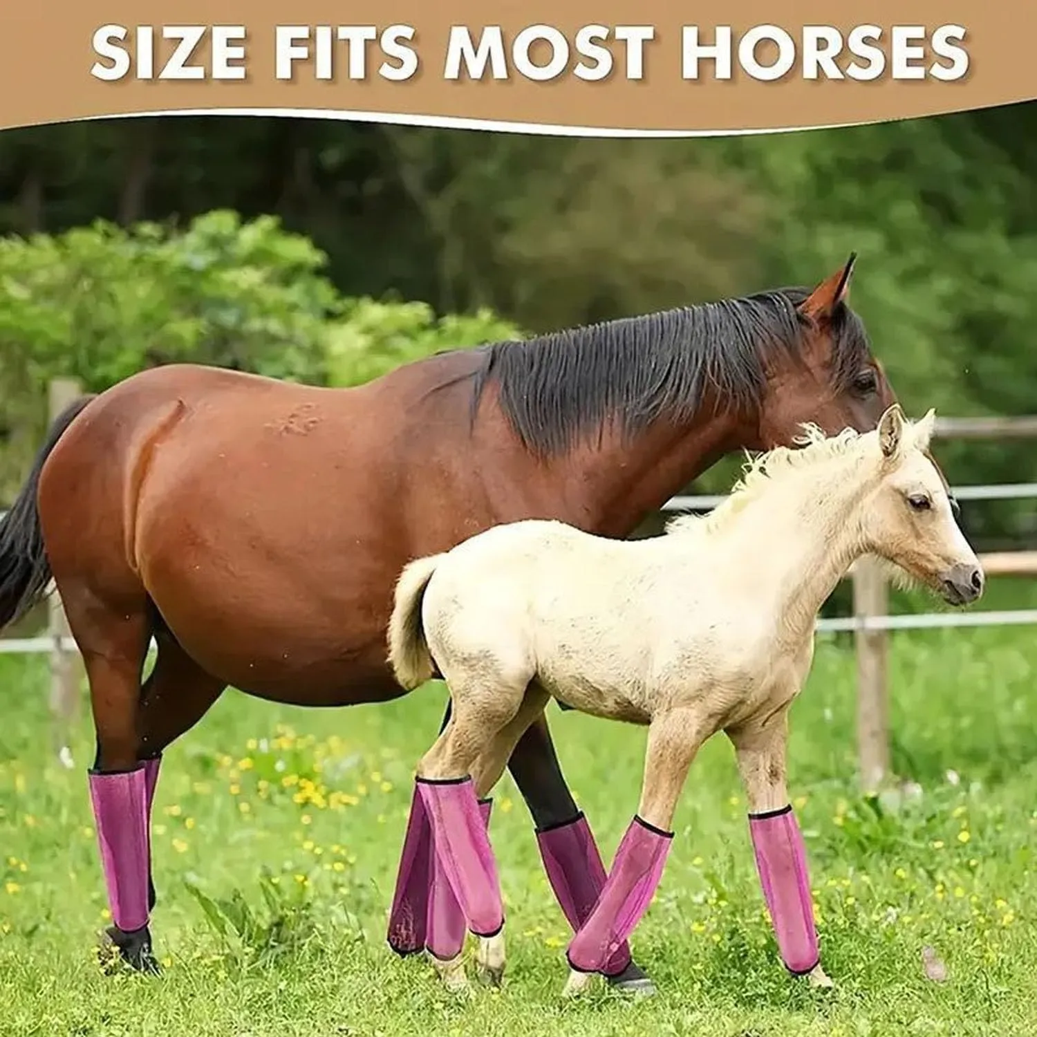 4 PCS Mesh Horse Leg Protectors, Mesh Fly Boots Set for Horses, Preventing Flies and Mosquitoes Bites, Protect Horses Leggings Breathable Soft, Adjustable Riding Boots (Blue)