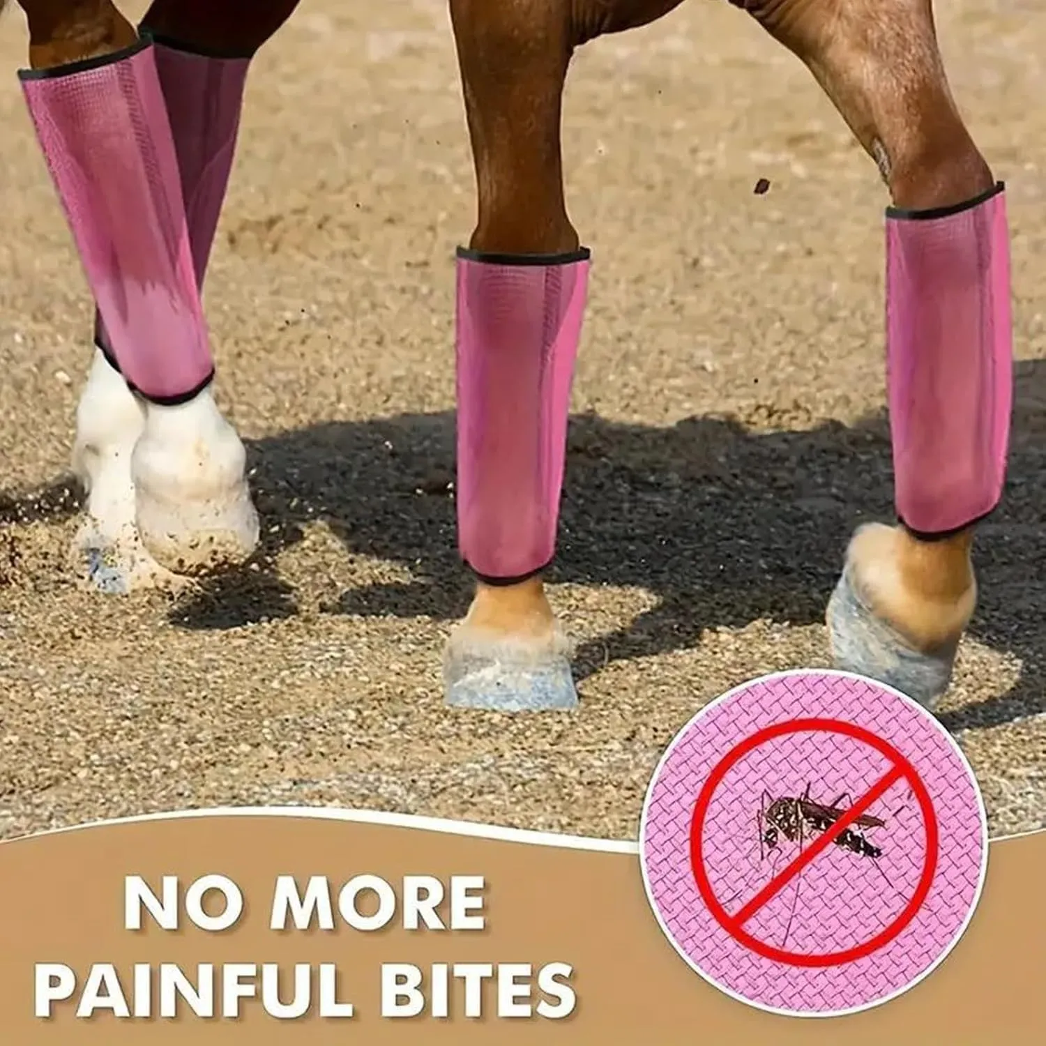 4 PCS Mesh Horse Leg Protectors, Mesh Fly Boots Set for Horses, Preventing Flies and Mosquitoes Bites, Protect Horses Leggings Breathable Soft, Adjustable Riding Boots (Blue)