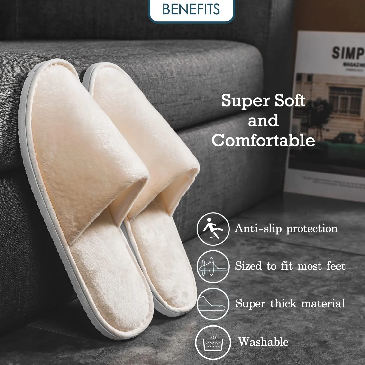 6-9 Pairs Spa Slippers, Non Slip Disposable Slippers For Guest, Washable Reusable, Which Can Be Used As Women Men, House, Indoor, Bathroom, Bedroom, Hotel, Bride Slippers
