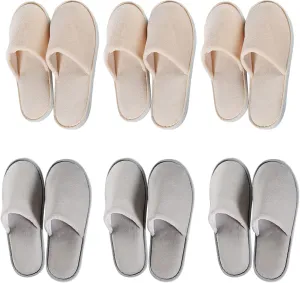 6-9 Pairs Spa Slippers, Non Slip Disposable Slippers For Guest, Washable Reusable, Which Can Be Used As Women Men, House, Indoor, Bathroom, Bedroom, Hotel, Bride Slippers