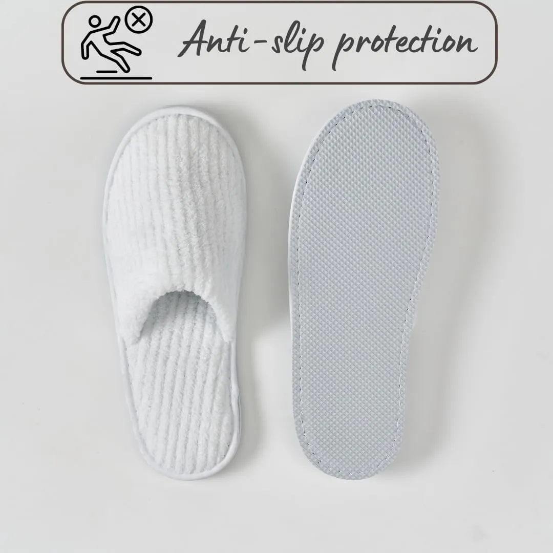 6 Pairs Spa Slippers, Perfect Disposable Slippers For Guest, Travel, Airbnb Slippers, Washable Reusable, Unisex, House, Indoor, Bathroom, Bedroom, Hotel, Bride Slippers