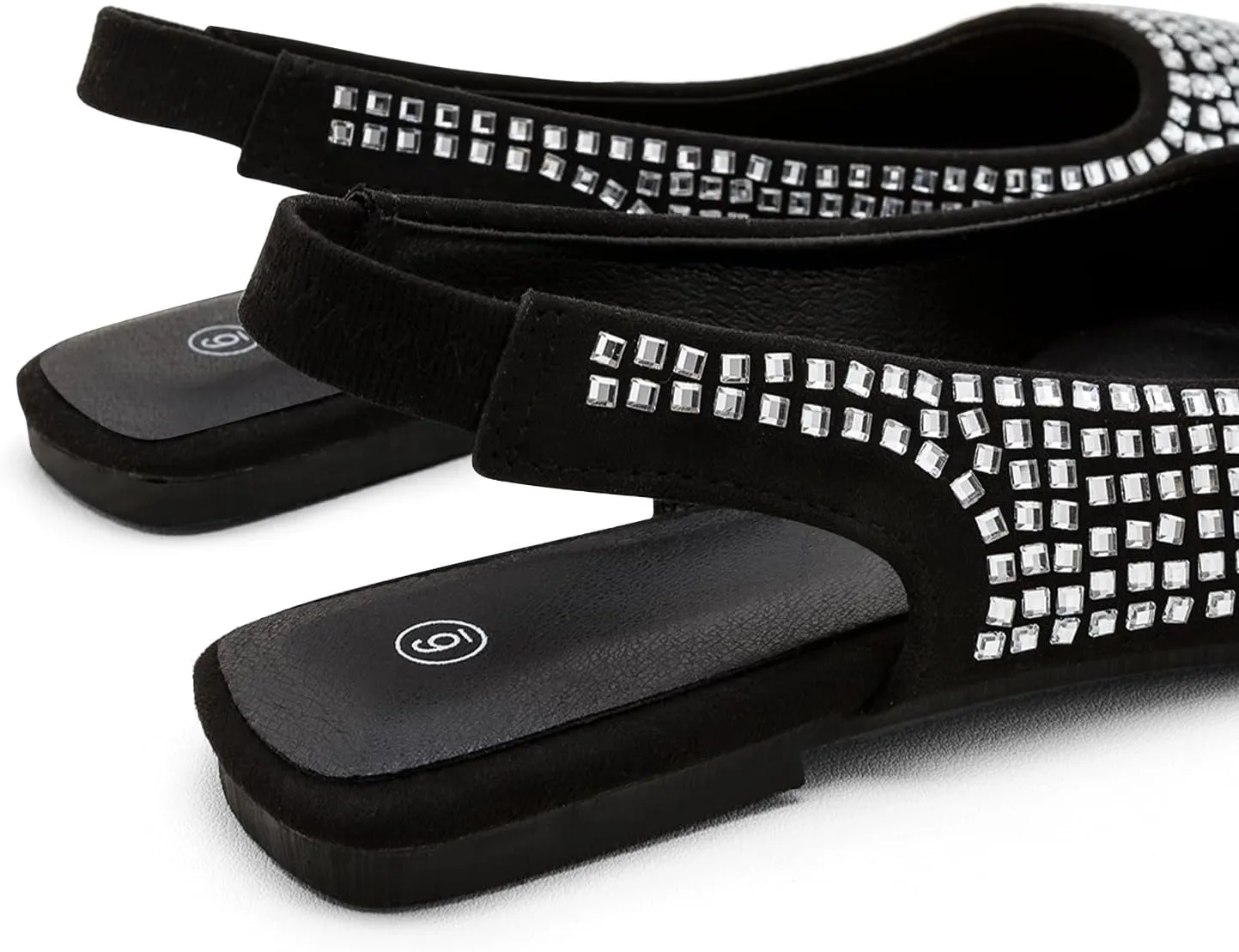 ADAMUMU Rhinestone Flats for Women Sparkly Crystals Ballerina Shoes Crystals Sparkly Mary Jane Flats Round Toe Buckle Strap Design Comfortable and Non Slip Sole Flat for Daily Wear and Work