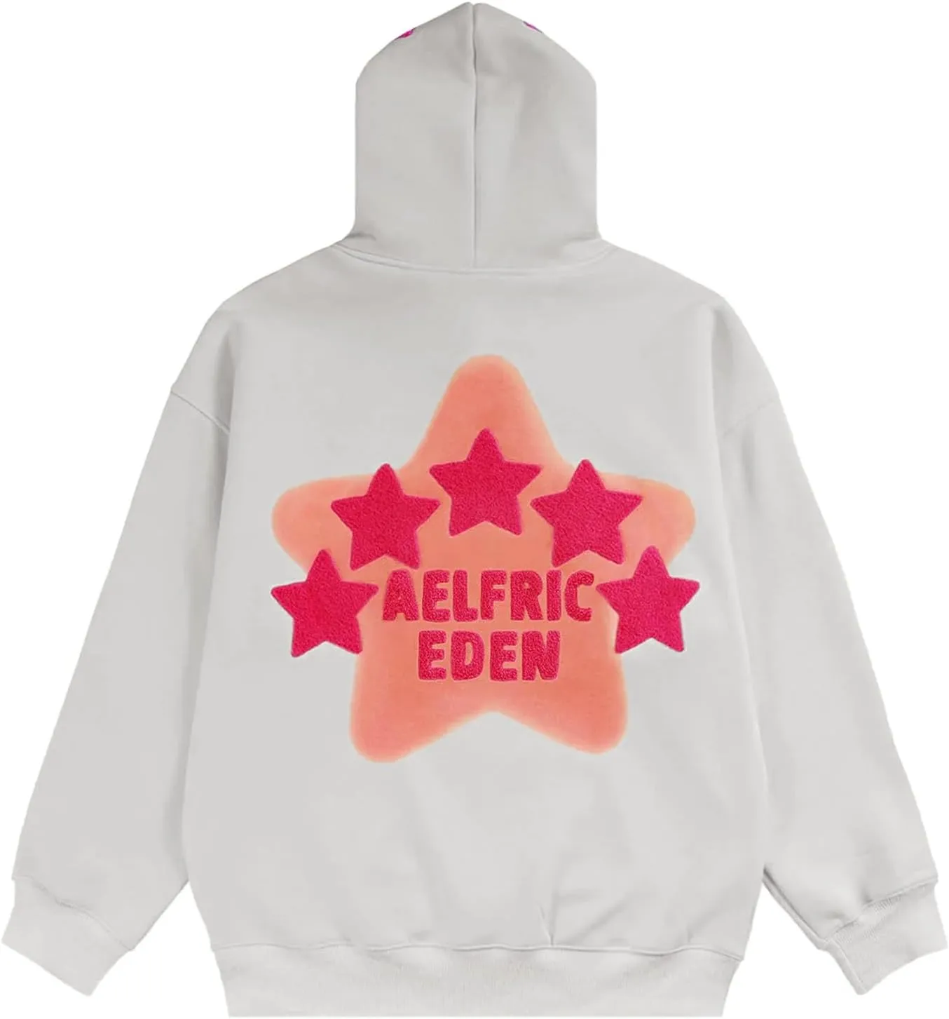 Aelfric Eden Womens Graphic Hoodies Pink Star Print Hoodie Unisex Oversized Hoodies Long Sleeve Pocket Pullover