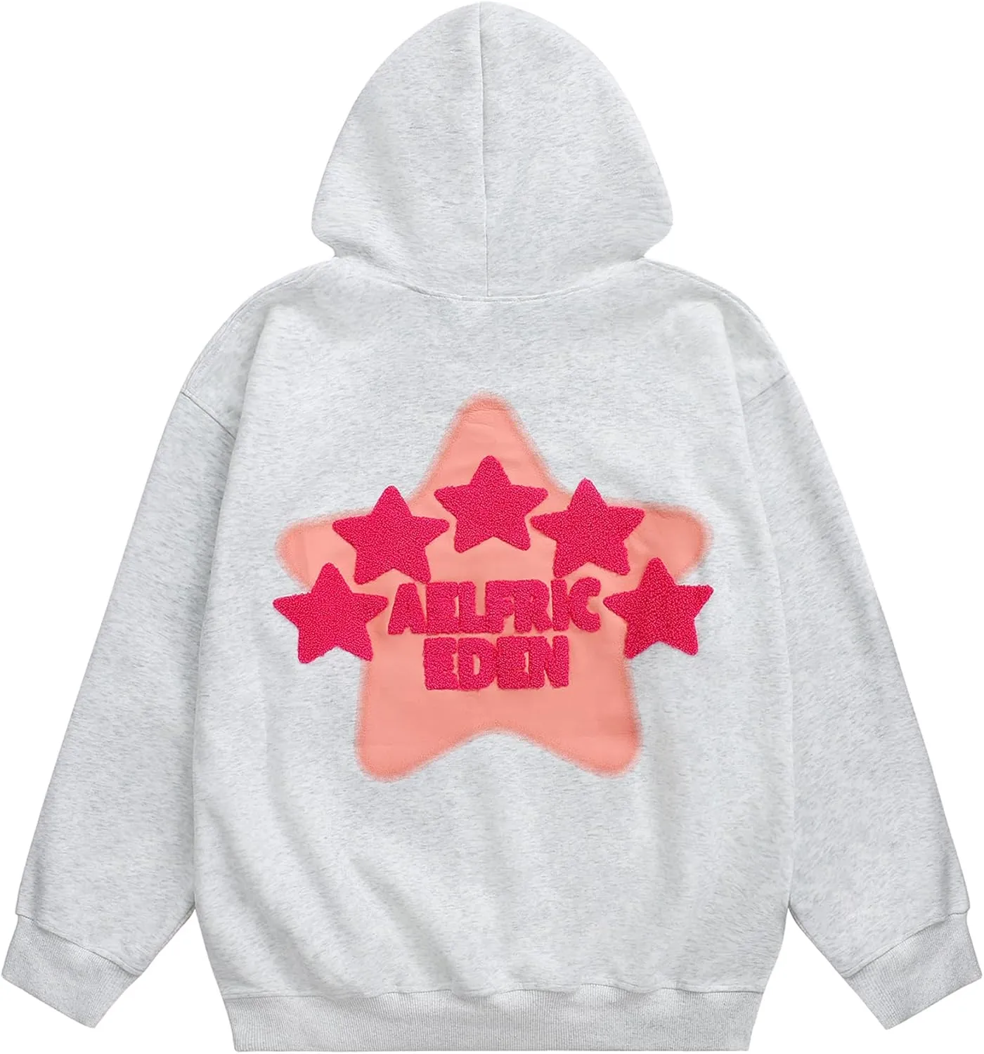 Aelfric Eden Womens Graphic Hoodies Pink Star Print Hoodie Unisex Oversized Hoodies Long Sleeve Pocket Pullover