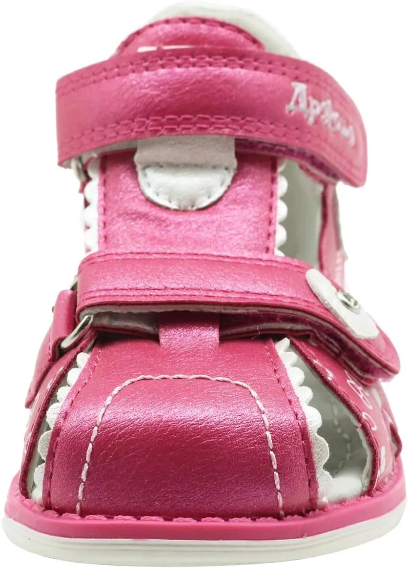 Ahannie Toddler Boys Girls Double Adjustable Strap Closed-Toe Orthopedic Sandals, Kids Summer Sandals with Arch Support