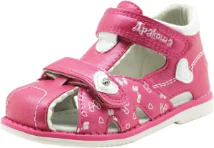 Ahannie Toddler Boys Girls Double Adjustable Strap Closed-Toe Orthopedic Sandals, Kids Summer Sandals with Arch Support
