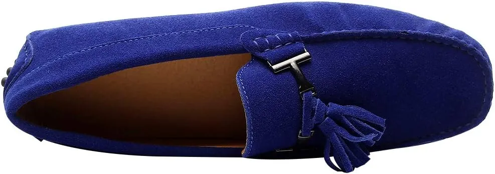 ANUFER Men's Stylish Tassel Suede Moccasins Comfort Loafers Flats Driving Shoes