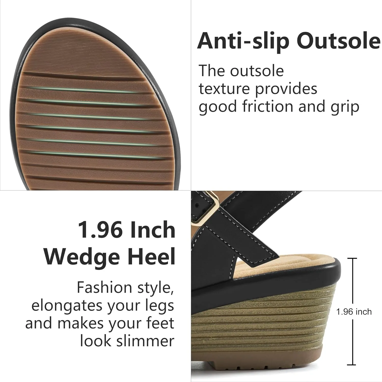 Aomigoct Dressy Womens Wedge Sandals: Comfortable Platform Work Sandals for Women 2025 - Casual Walking Wedding Shoes