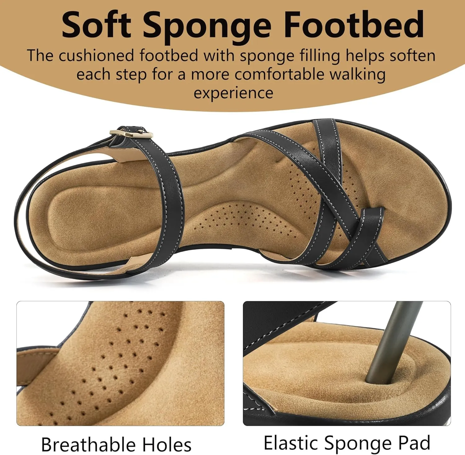 Aomigoct Dressy Womens Wedge Sandals: Comfortable Platform Work Sandals for Women 2025 - Casual Walking Wedding Shoes