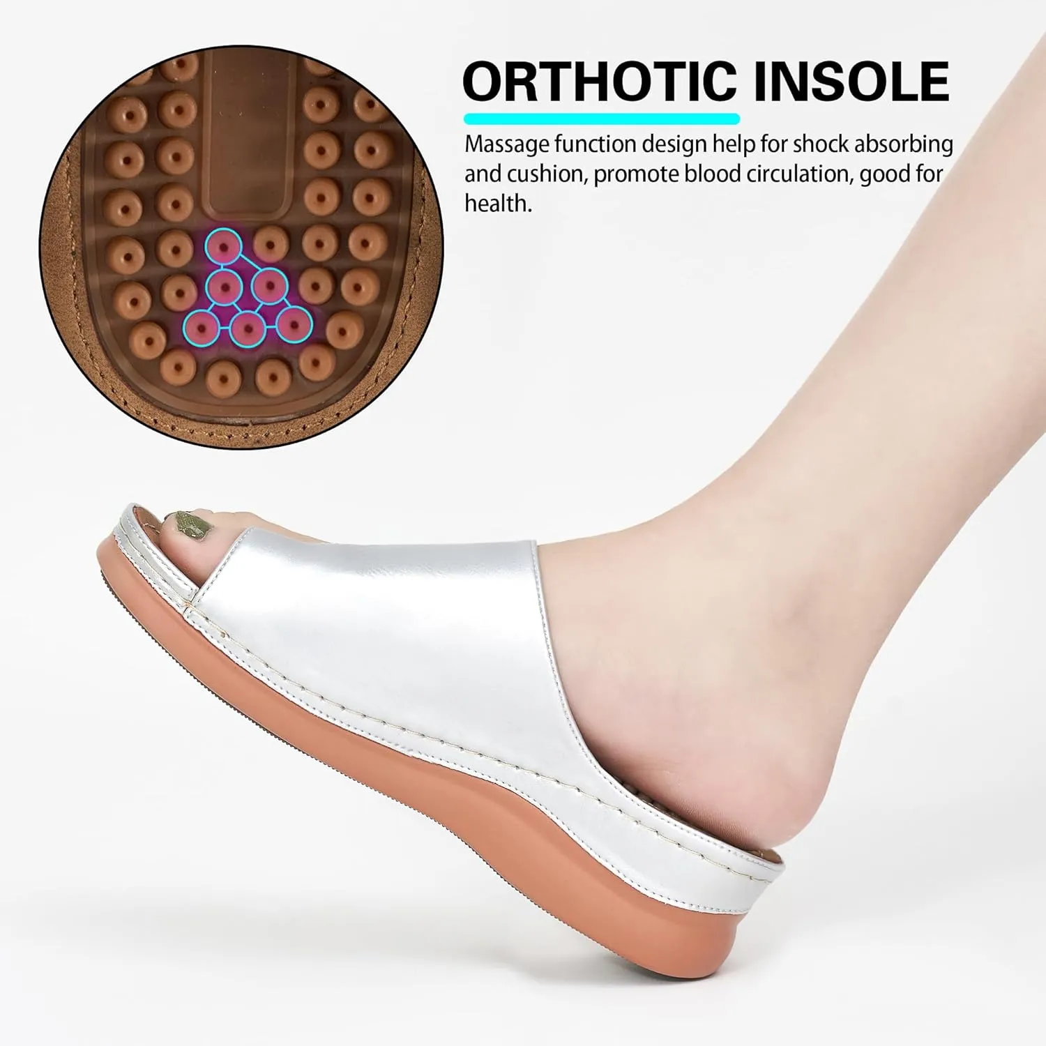 Aomigoct Sandals for Women Wedge Shoes: Comfortable Orthopedic Sandals Womens Dressy Summer Flip Flops Casual Walking Wedges