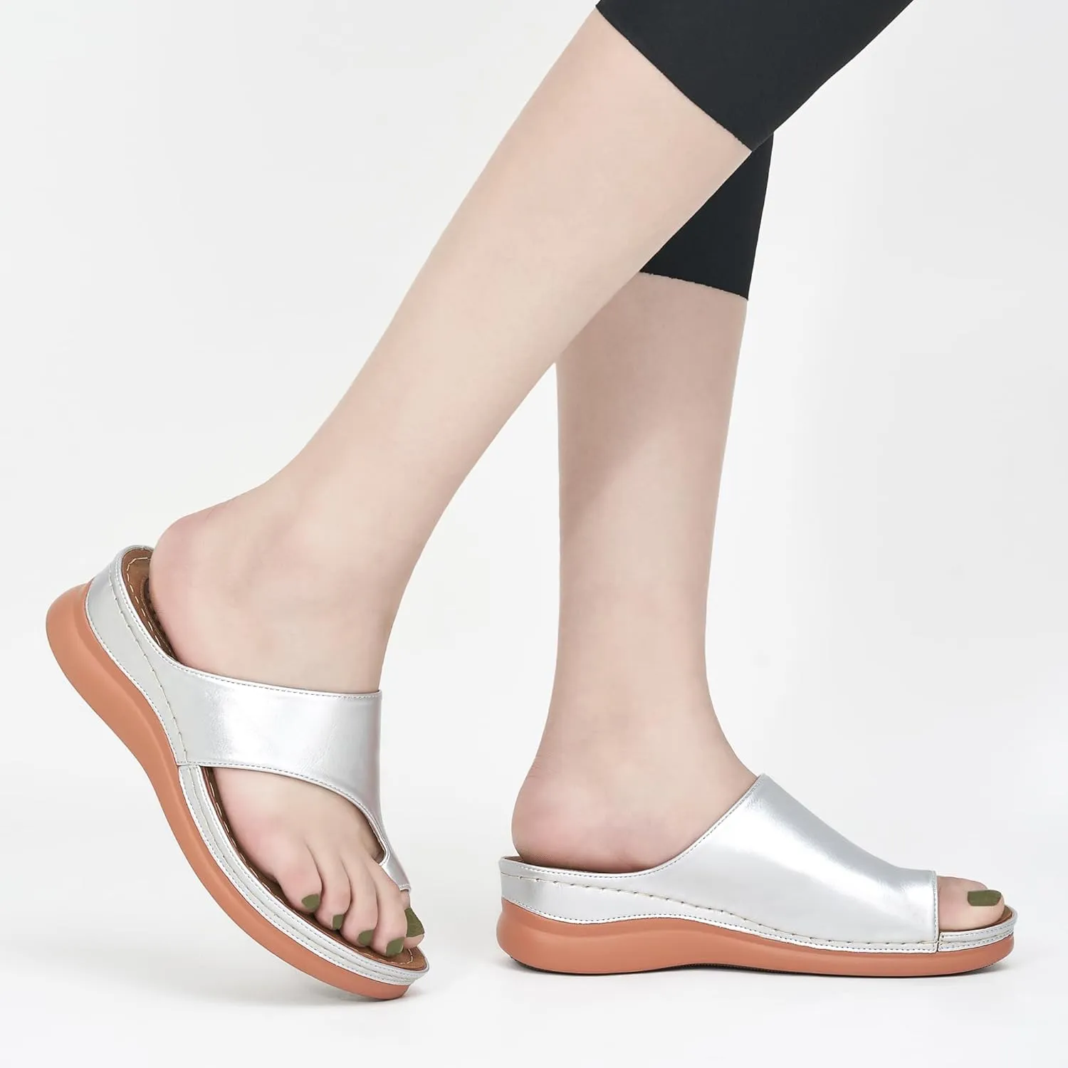 Aomigoct Sandals for Women Wedge Shoes: Comfortable Orthopedic Sandals Womens Dressy Summer Flip Flops Casual Walking Wedges