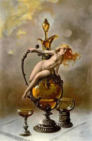 ARTSLSBS Famous Picture Artwork Print Painting Wine of Tokai Luis Ricardo Falero Graffiti Painting for Home Decor 60x90cm