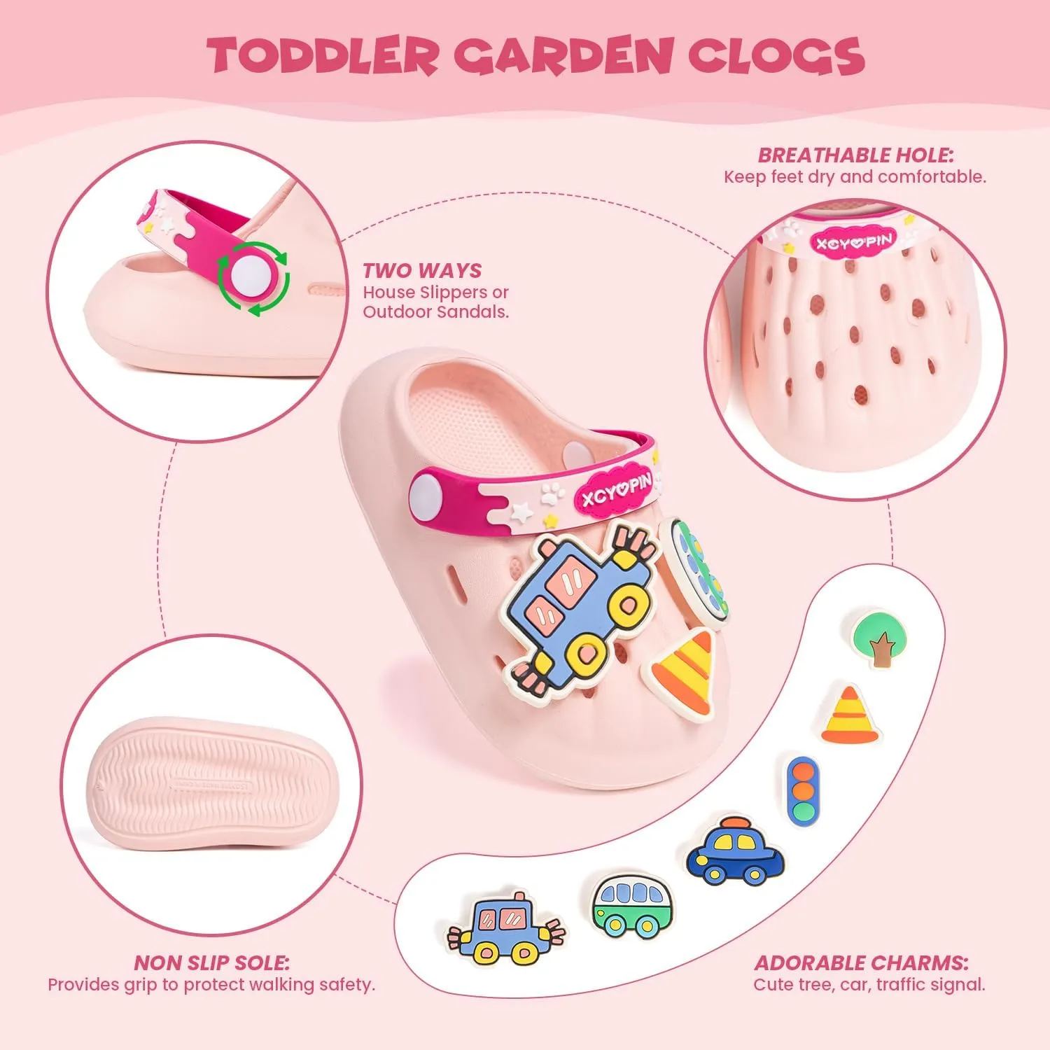 Babelvit Toddler Boys Girls Garden Clogs Infant Cute Slip On Slides Water Shoes Baby Lightweight Breathable Summer Beach Pool Outdoor Sandals Comfort Clogs Slippers