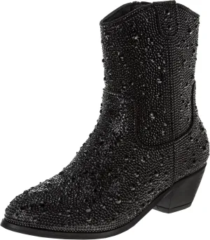 Badgley Mischka Girls Dress Cowgirl Boots - Kids Party Heel Pumps Slip On Cowboy Boot (Little Kid/Big Kid)