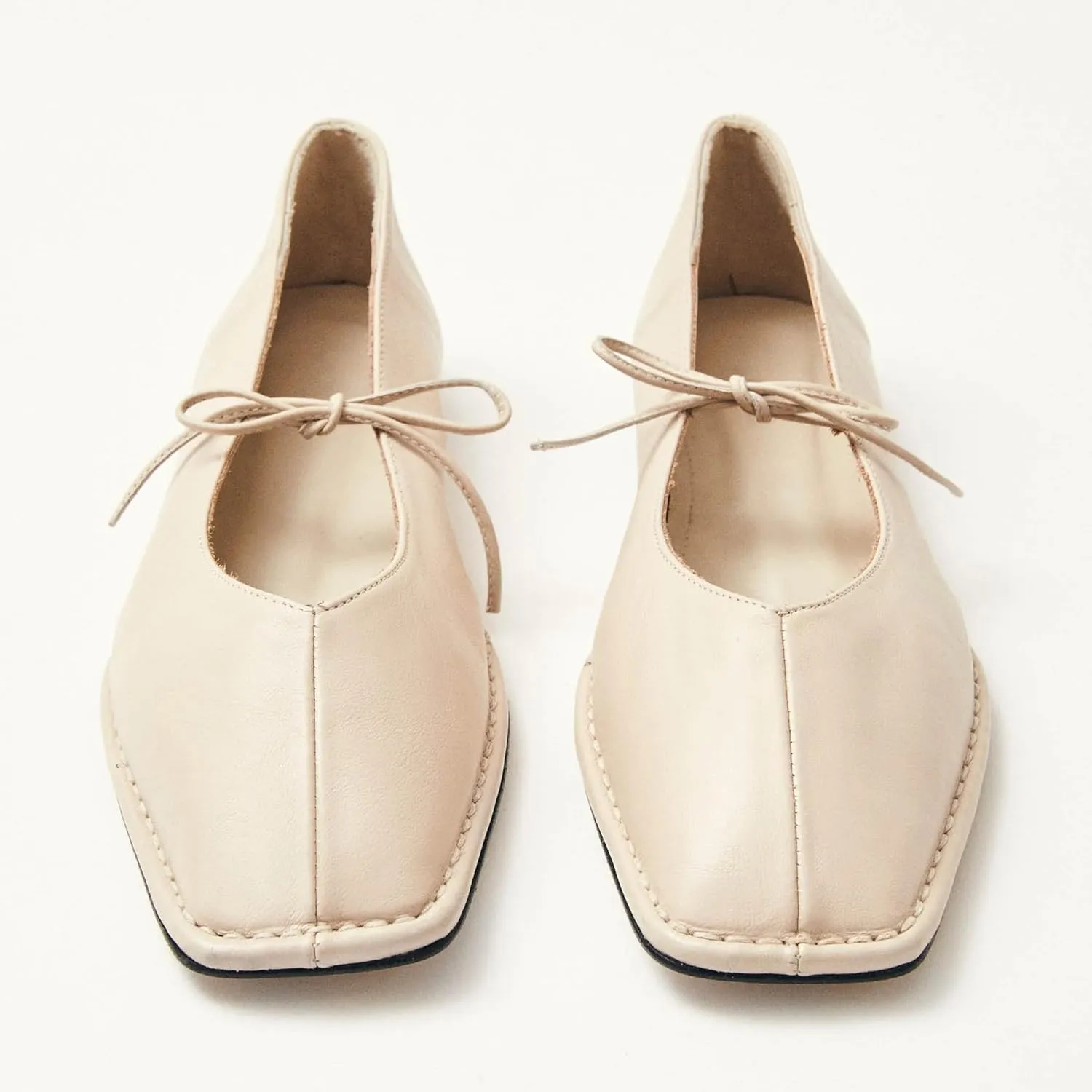 Ballet Flats for Women Lace Up Square Toe Mary Jane Flats Cute Bow Mesh Ballerina Flat Shoes