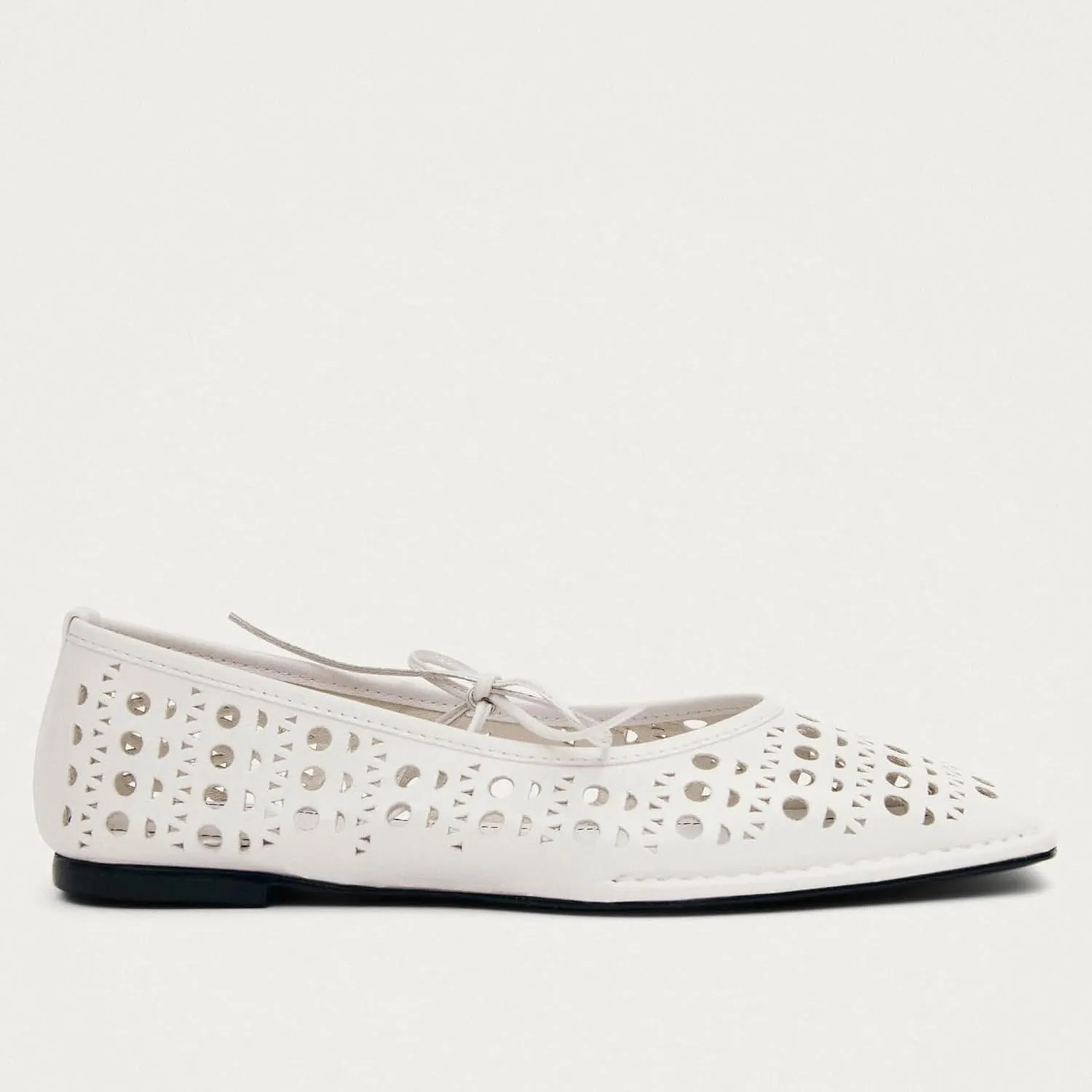 Ballet Flats for Women Lace Up Square Toe Mary Jane Flats Cute Bow Mesh Ballerina Flat Shoes