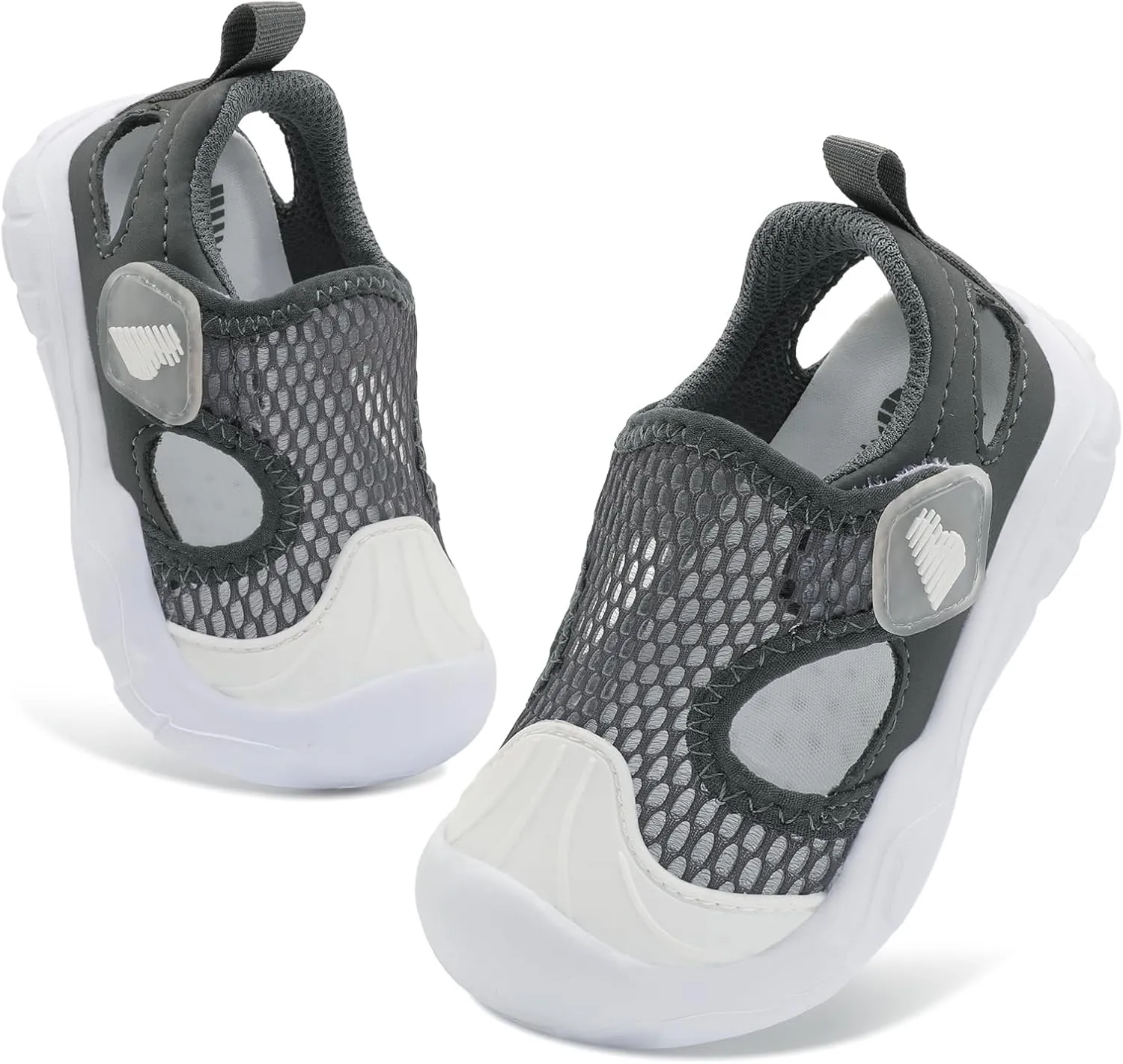 BARERUN Toddler Water Shoes Boys Girls Qucik Dry Breathable Kids Water Shoes Wide Adjustable Instep Water Sandals for Beach Swim Pool Non Slip Flexible Barefoot Sport Aqua Shoes