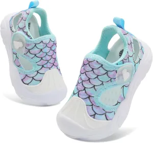 BARERUN Toddler Water Shoes Boys Girls Qucik Dry Breathable Kids Water Shoes Wide Adjustable Instep Water Sandals for Beach Swim Pool Non Slip Flexible Barefoot Sport Aqua Shoes