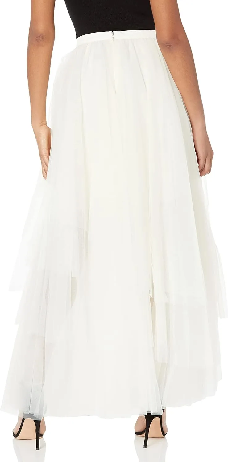 BCBGMAXAZRIA Women's Tiered Ruffle a Line Maxi Skirt