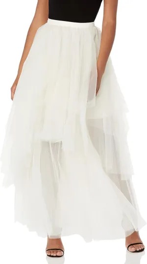 BCBGMAXAZRIA Women's Tiered Ruffle a Line Maxi Skirt
