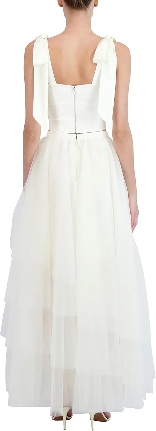 BCBGMAXAZRIA Women's Tiered Ruffle a Line Maxi Skirt
