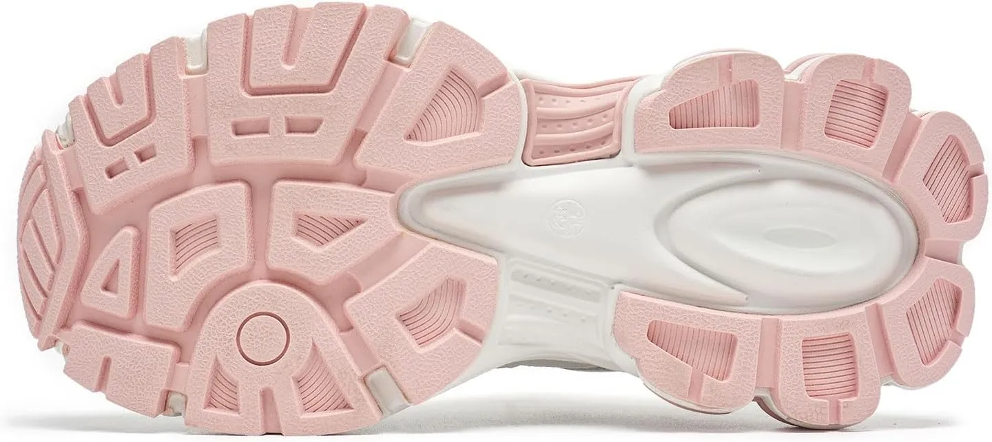 BEAU TODAY Womens Walking Shoes Fashion Platform Chunky Sneakers for Women Lace-up Casual Mesh Breathable Running Tennis Trendy Athletic Sneakers