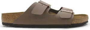 Birkenstock Mens Arizona Leather Open Toe Slip On Slippers, Mocha, Size 11.0
