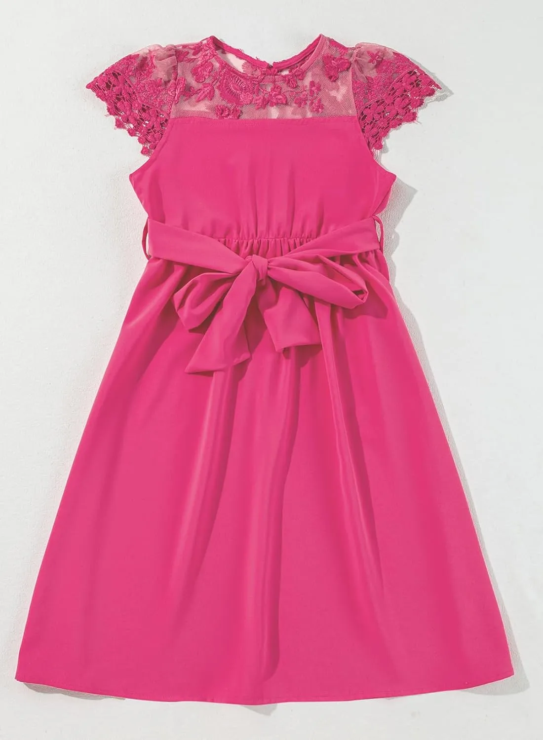 blibean Girls Summer Flower Dresses Semi Formal Lace Wedding Dress Size 6-15 Years