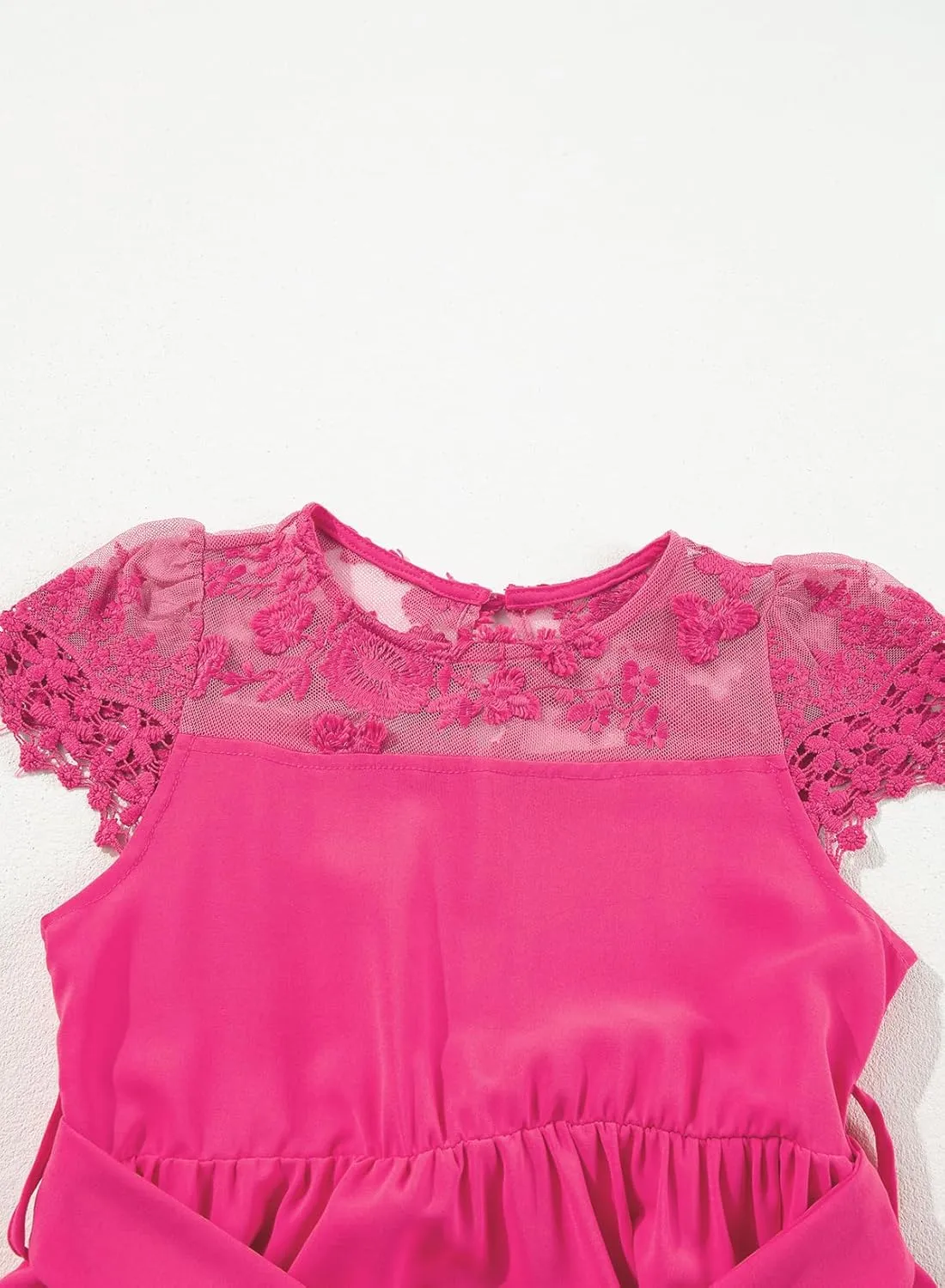 blibean Girls Summer Flower Dresses Semi Formal Lace Wedding Dress Size 6-15 Years
