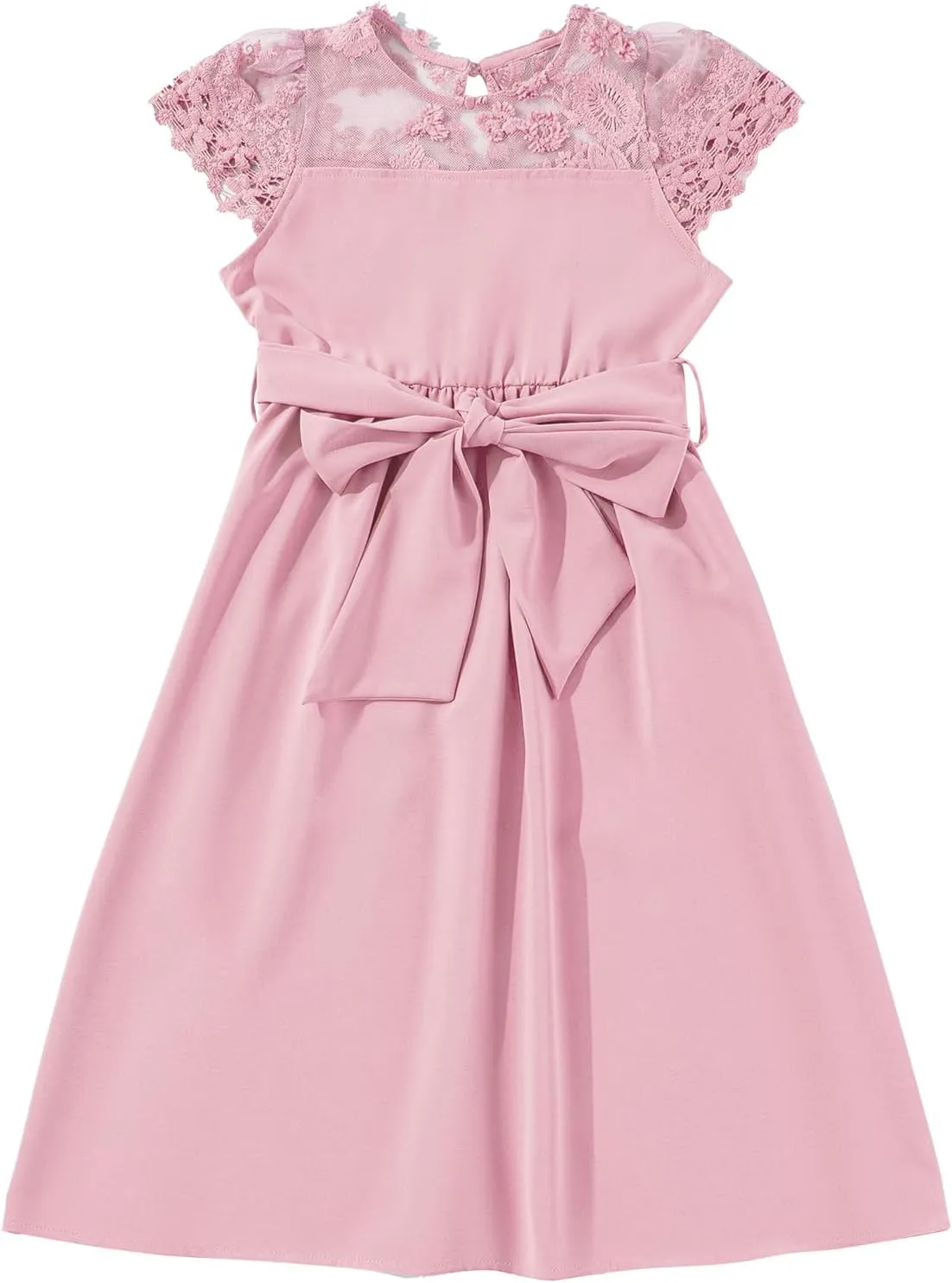 blibean Girls Summer Flower Dresses Semi Formal Lace Wedding Dress Size 6-15 Years