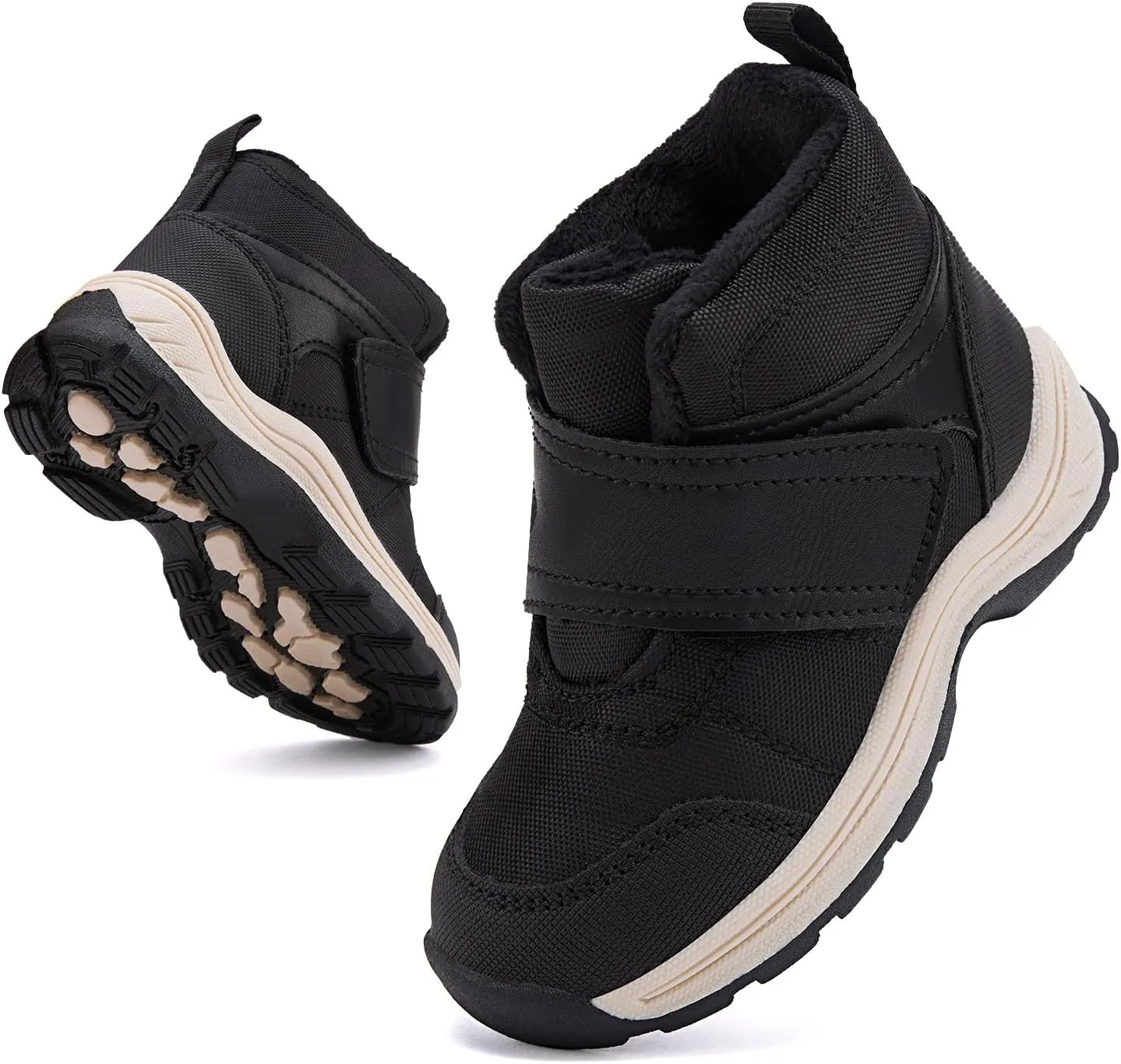 BMCiTYBM Toddler Winter Hikking Boots Boys Girls Waterproof Snow Shoes Nonslip Lightweight High Top Outdoor Sneakers for Cold Weather