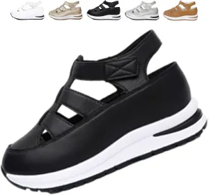 Bootara Shoes Women, Bootara Women's Plus Size Hollow-Out Casual Sandals, Closed Toe Platform Sandals