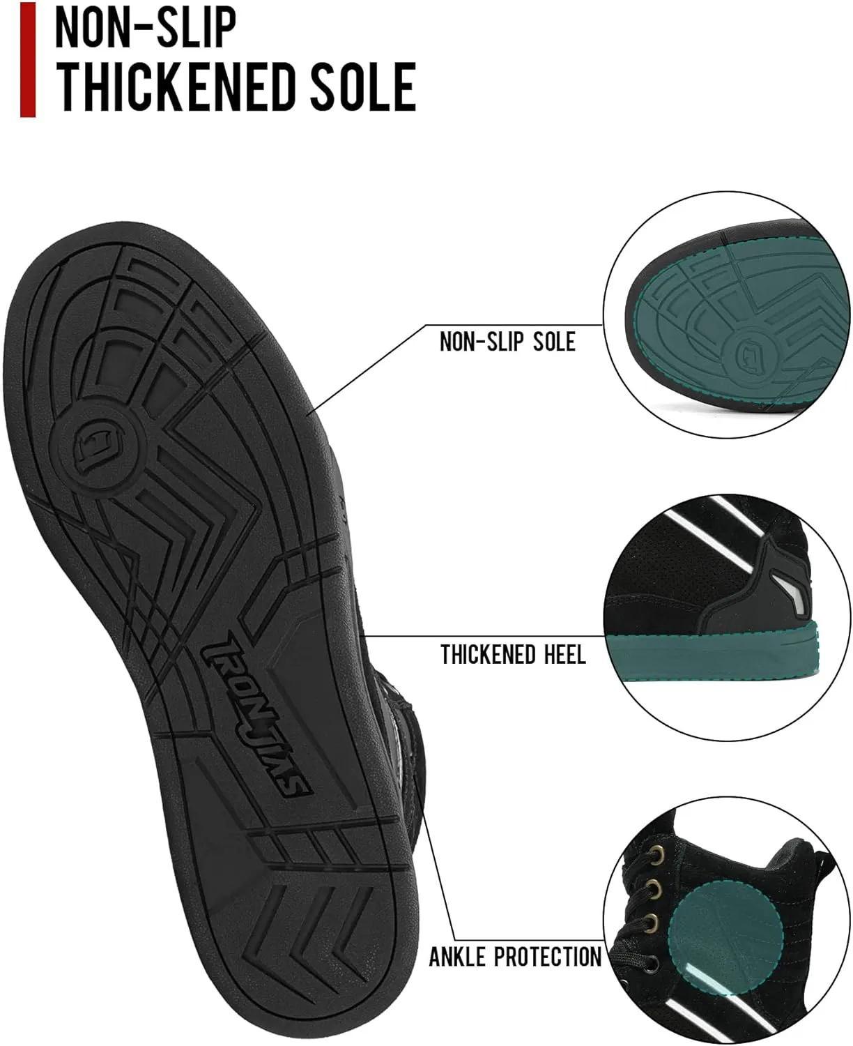 BORLENI Motorcycle Boots Street Riding Shoes Anti-Slip Outdoor Trekking Hike Work Shoes for Men