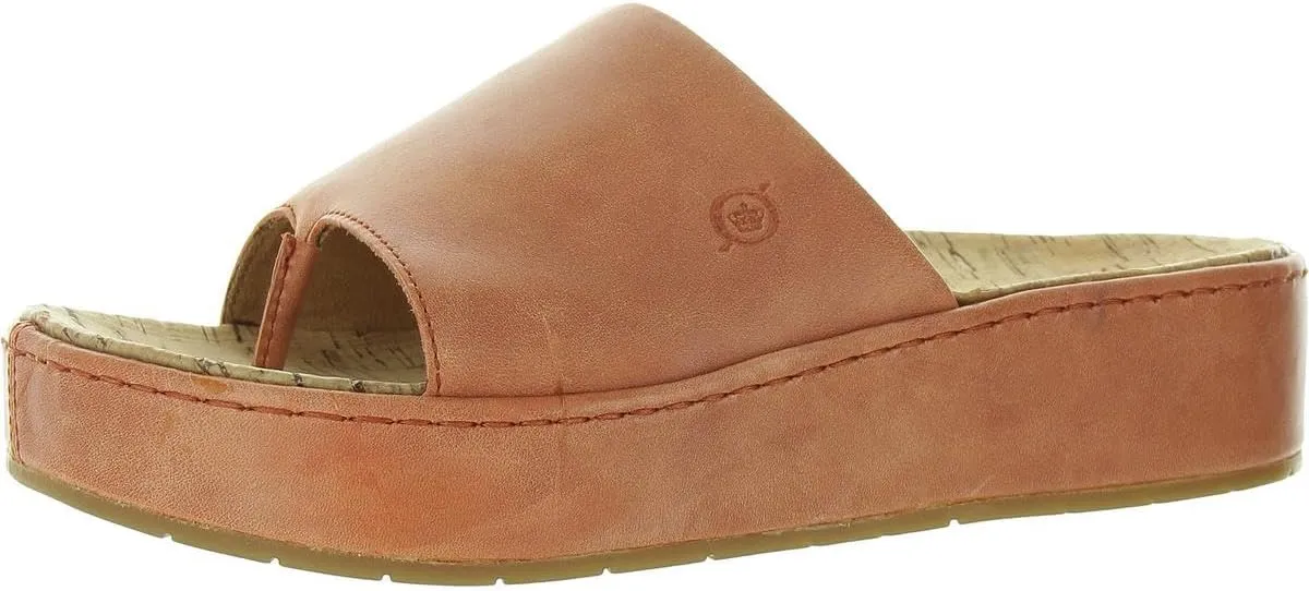BORN Womens Solid Leather Platform Sandals