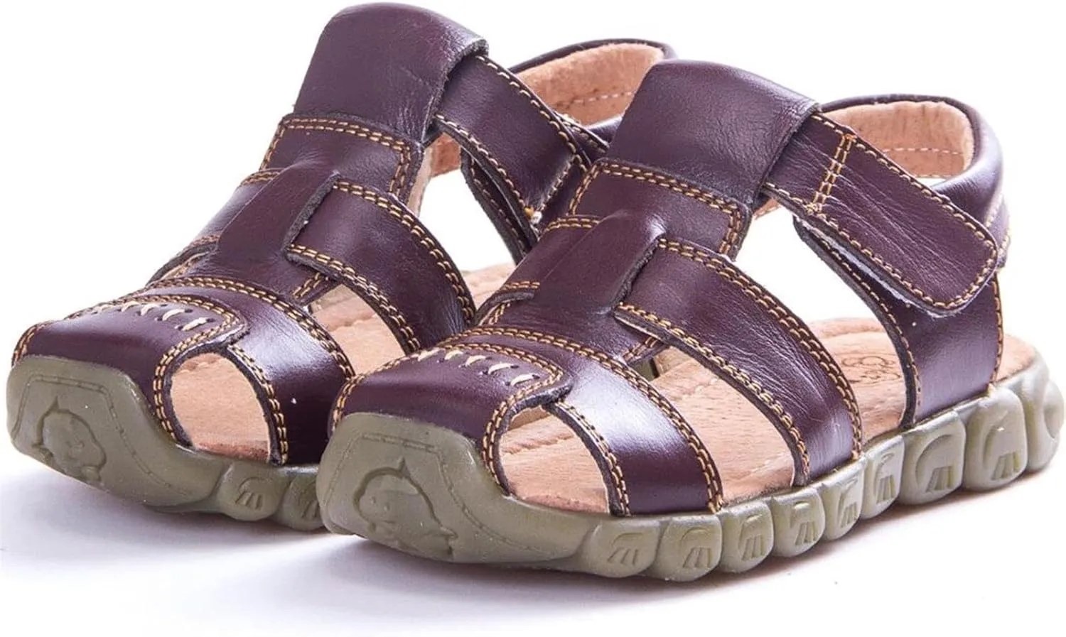 Boys Girls Leather Close Toe Outdoor Sports Sandals Beach Sandals