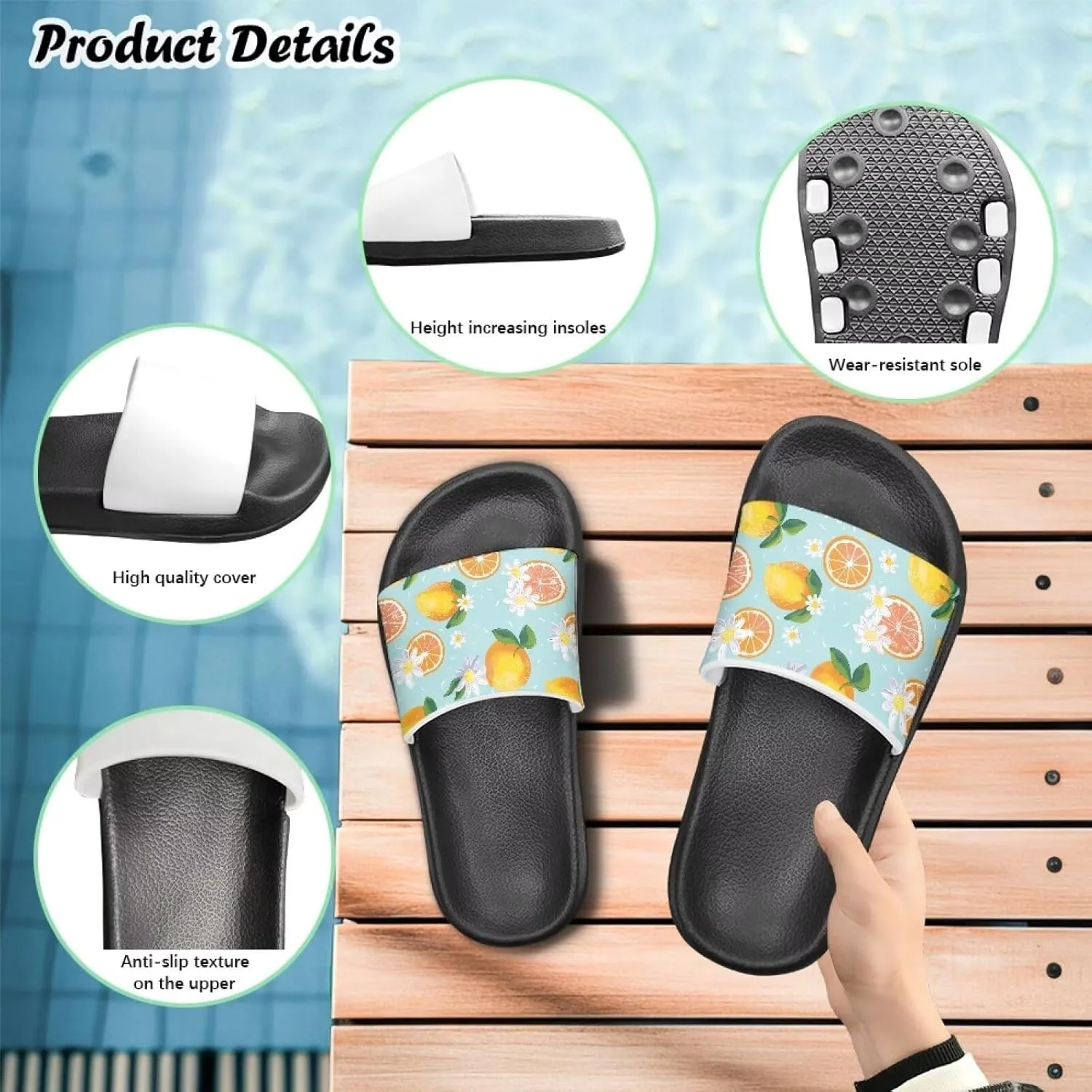 Boys Girls Slide Sandals Non Slip Shower Shoes for Kids Summer Slippers