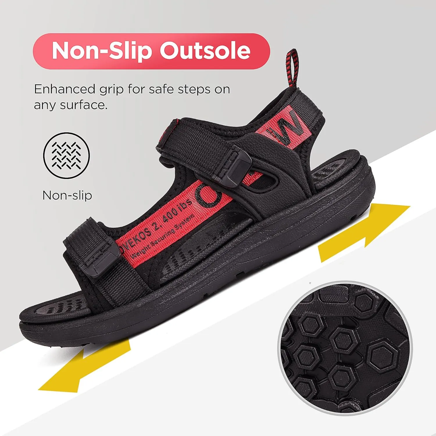 Boys Sandals Kids Summer Sports Hiking Sandals Adjustable Straps for Beach Outdoor Lightweight(Little Kid/Big Kid)