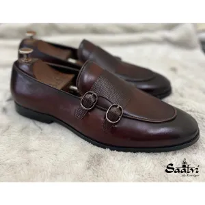 Brown Double Monk Strap Loafers