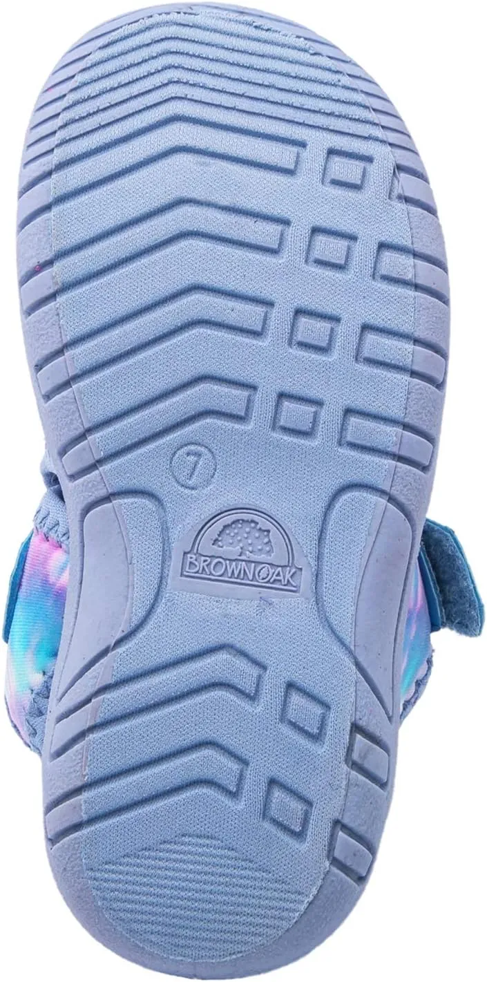 Brown Oak Kids Water Shoes Quick Dry Anti Slip Closed Toe Aqua Swim Sport Sandals (Toddlers/Little Kids)