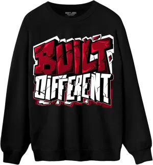 Built Different Sweatshirt To Match 12s Retro Red Taxi - Sneaker Matching Shirt, Unisex Sweater Match Sneakers, Urban Streetwear Clothing, Sneaker Graphic Sweatshirt Design Printed