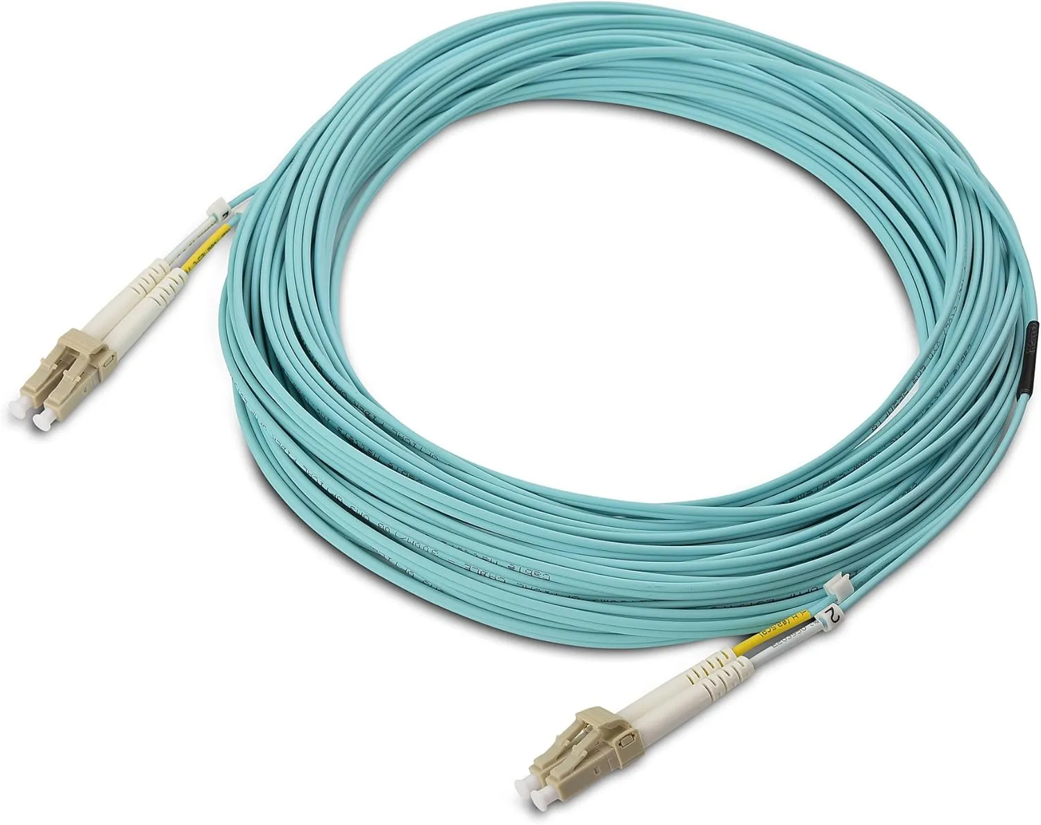 Cable Matters 40Gb OFNP Plenum Rated Multimode Duplex 50/125 OM3 Fiber Cable, LC to LC Fiber Optic Cable - 49.2ft / 15m