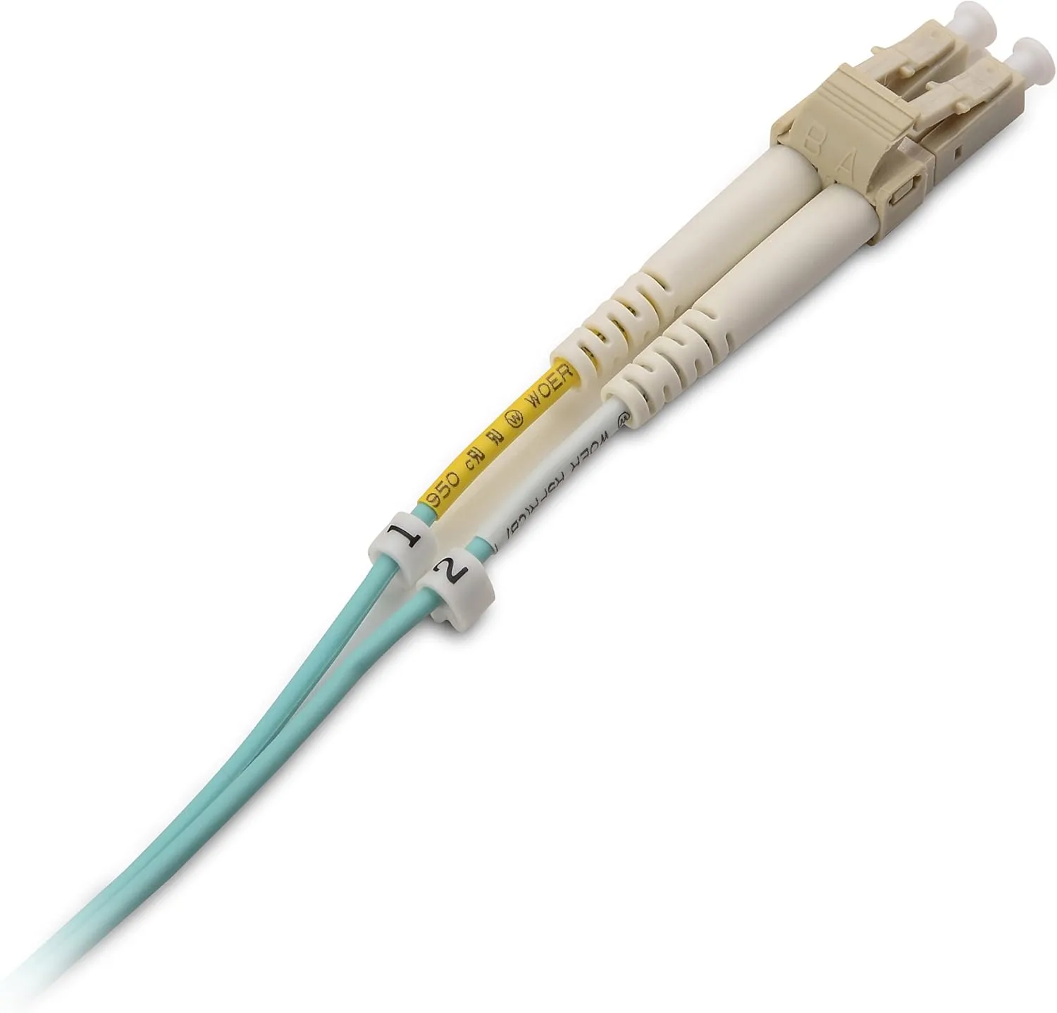 Cable Matters 40Gb OFNP Plenum Rated Multimode Duplex 50/125 OM3 Fiber Cable, LC to LC Fiber Optic Cable - 49.2ft / 15m