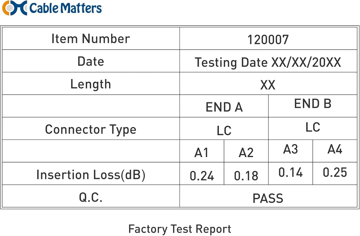 Cable Matters 40Gb OFNP Plenum Rated Multimode Duplex 50/125 OM3 Fiber Cable, LC to LC Fiber Optic Cable - 49.2ft / 15m