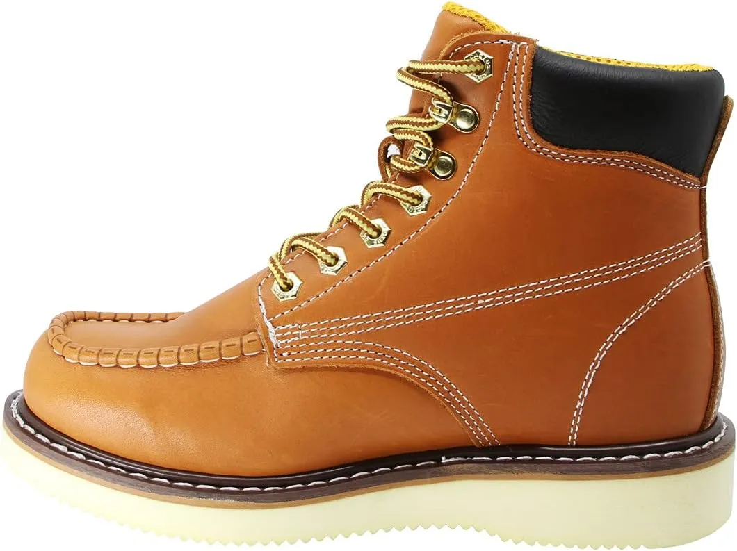 Cactus Men's 71622M 6" Full Grain Leather Polyurethane (PU) Outsole Moc-Toe Work Boots