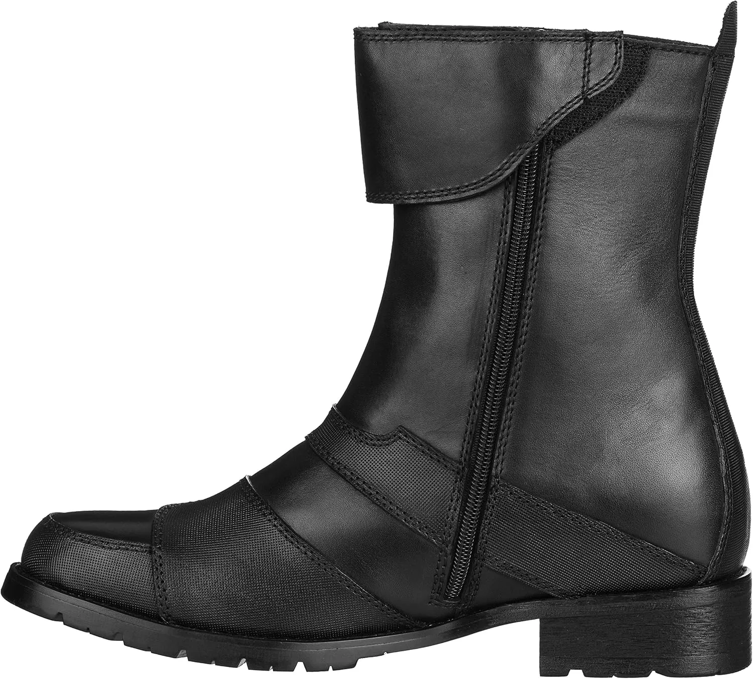 CALTO Men's Invisible Height Increasing Elevator Shoes - Black Leather Zipper High-top Biker Boots - 3.3 Inches Taller - G6252 - Size 10 D(M) US